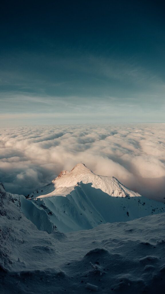 summit, snow, mountain